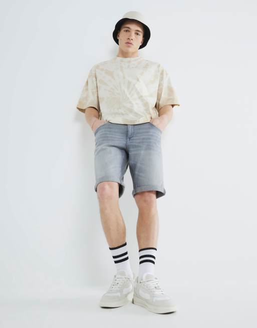River Island Denim slim fit shorts in grey