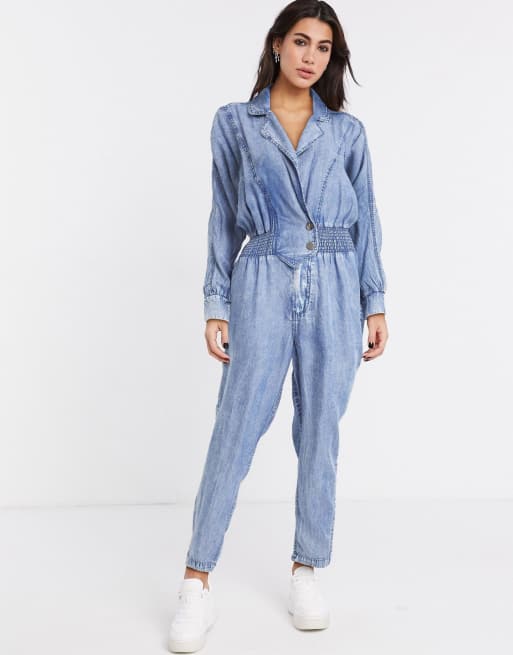 River island denim boiler hot sale suit