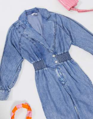 river island denim utility dress