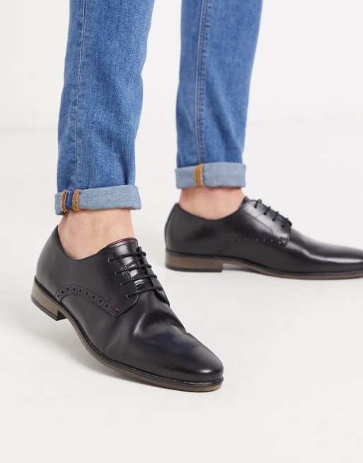River Island derby shoes in black with contrast sole | ASOS