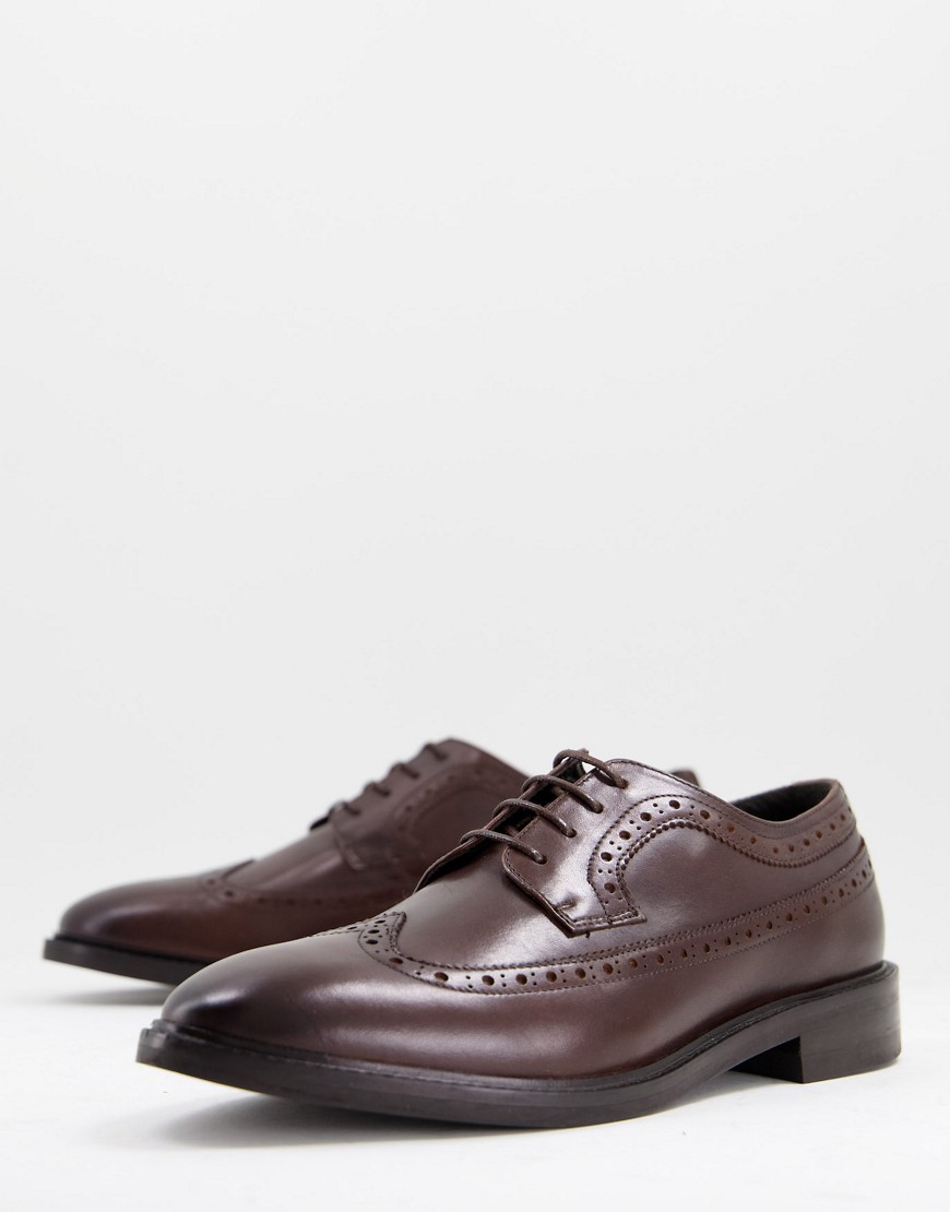 River Island Derby Shoes In Brown