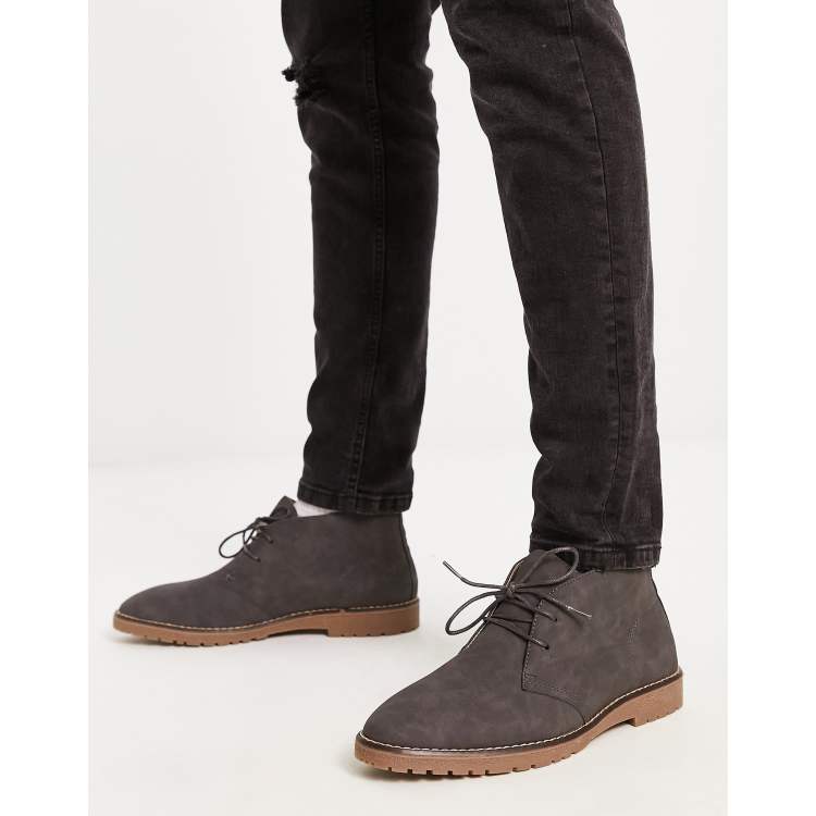 River island leather hot sale desert boots