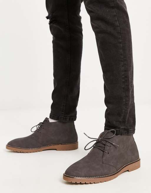 Grey suede 2024 desert boots mens