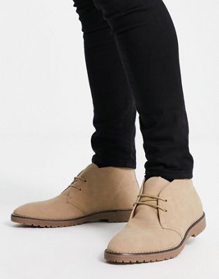 River Island Desert Boots In Stone-neutral
