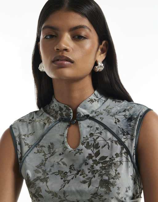 River Island Devore sleeveless top in blue, 2 of 4