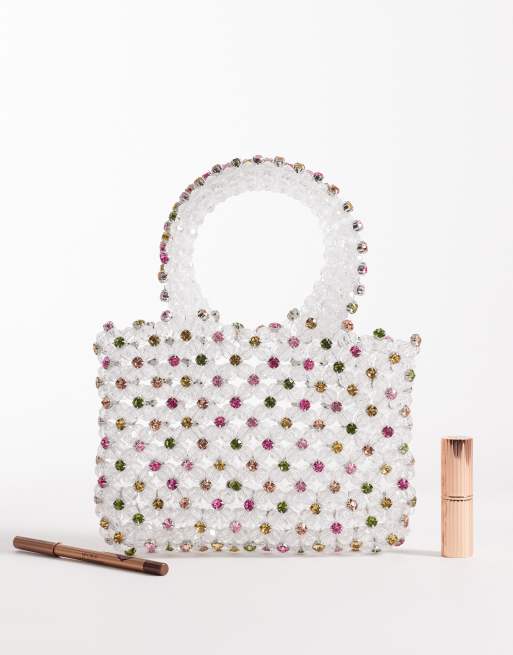 River Island diamante beaded grab bag in multicolour, 2 of 4