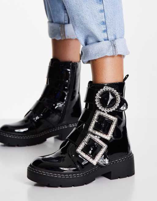 Black boots 2025 with diamante