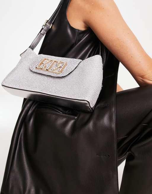 River Island diamante shoulder bag in silver