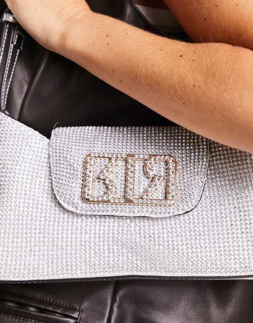 River Island diamante cross body bag in silver