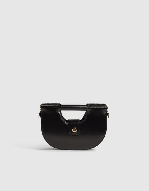 River Island Diamante tube clutch bag in black, 4 of 4
