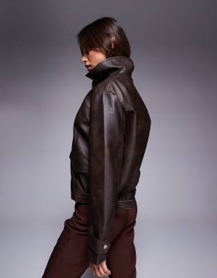 RIVER ISLAND DISTRESSED BOMBER JACKET 