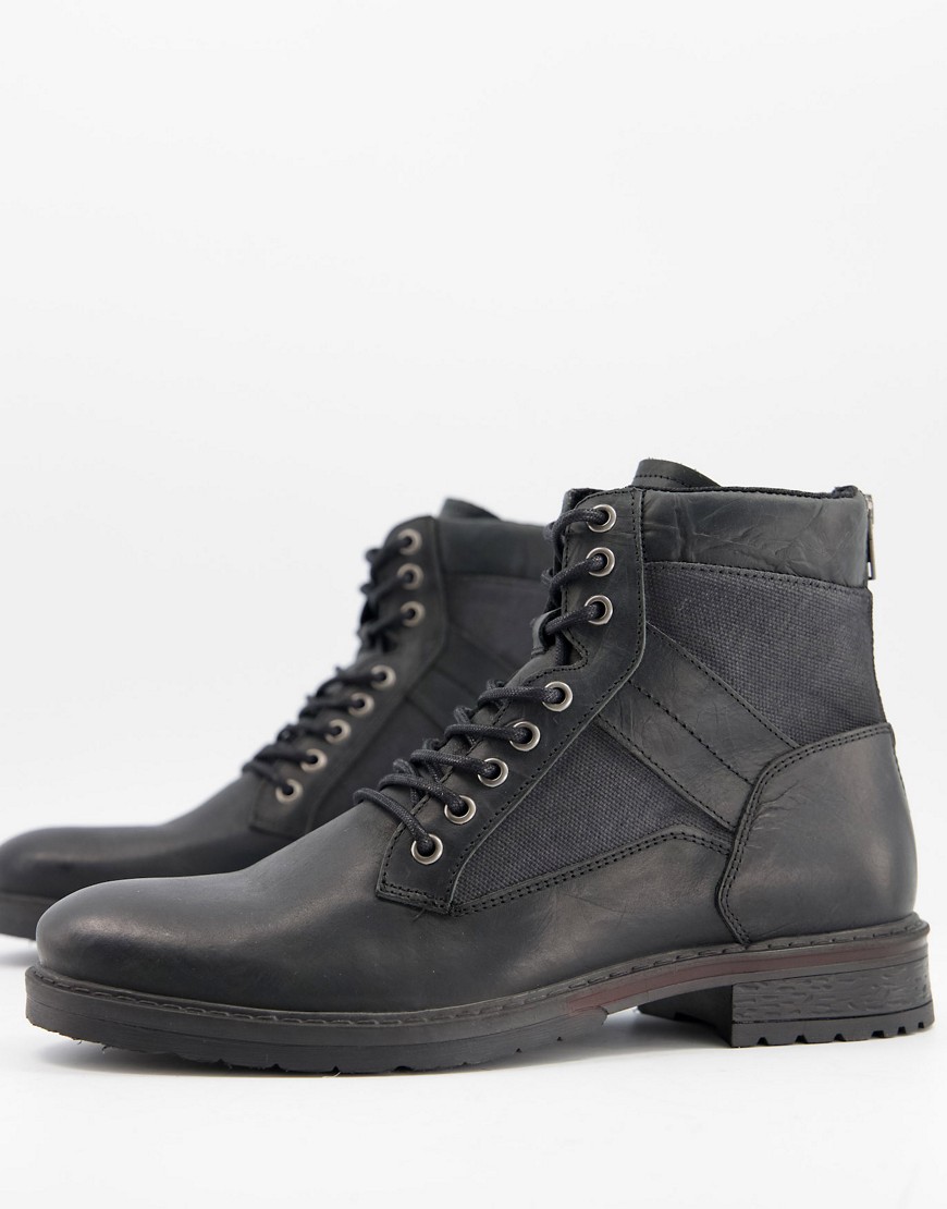 River Island distressed boots in black