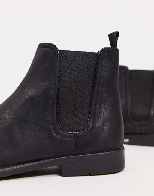 River Island distressed chelsea boots black | ASOS