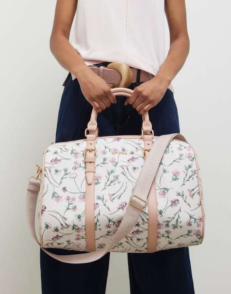 River Island Ditsy floral barrel bag in cream - view 1