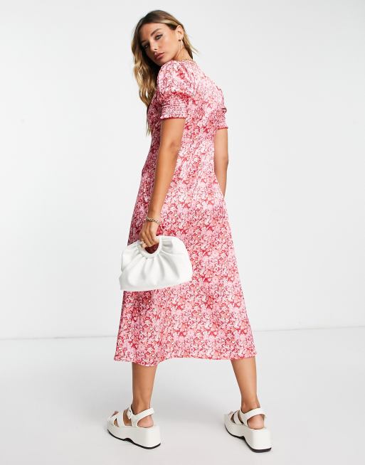 The Floral Tie Front Midi Dress