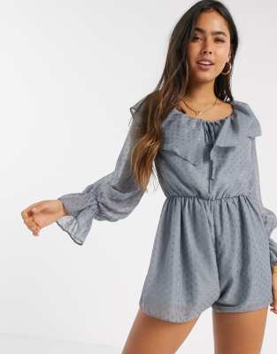 river island ruffle playsuit