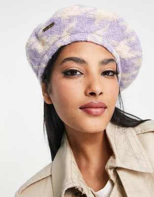 River Island dogtooth beret in light purple