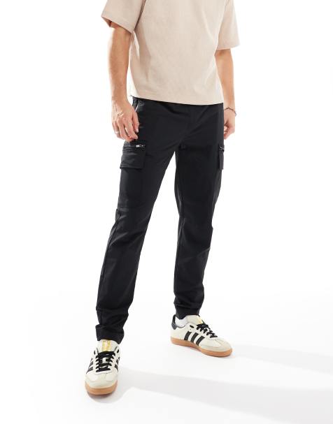 River Island – Dopasowane czarne bojówki - view 1