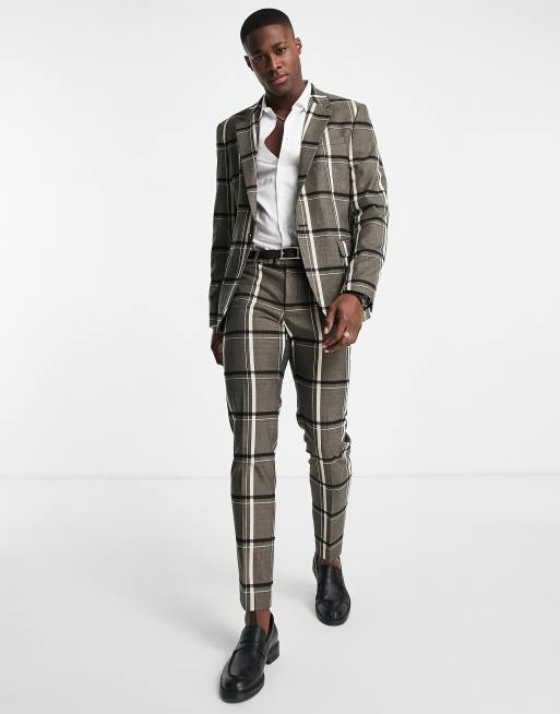 Checked Black Men Blazer