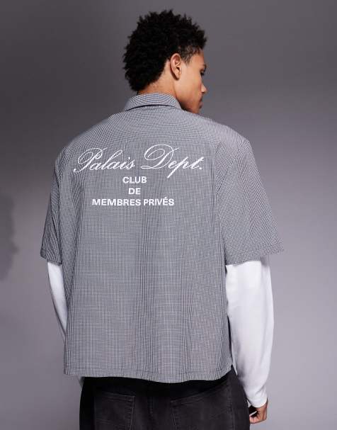 River Island double layer checked shirt in black - view 1