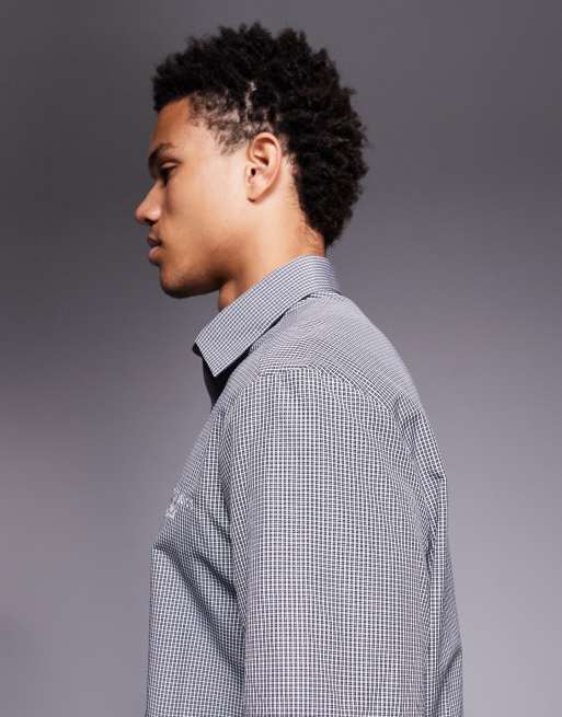 River Island double layer checked shirt in black , 4 of 5