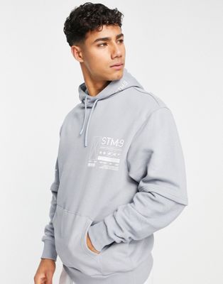 River Island double layer hoodie in grey - ASOS Price Checker