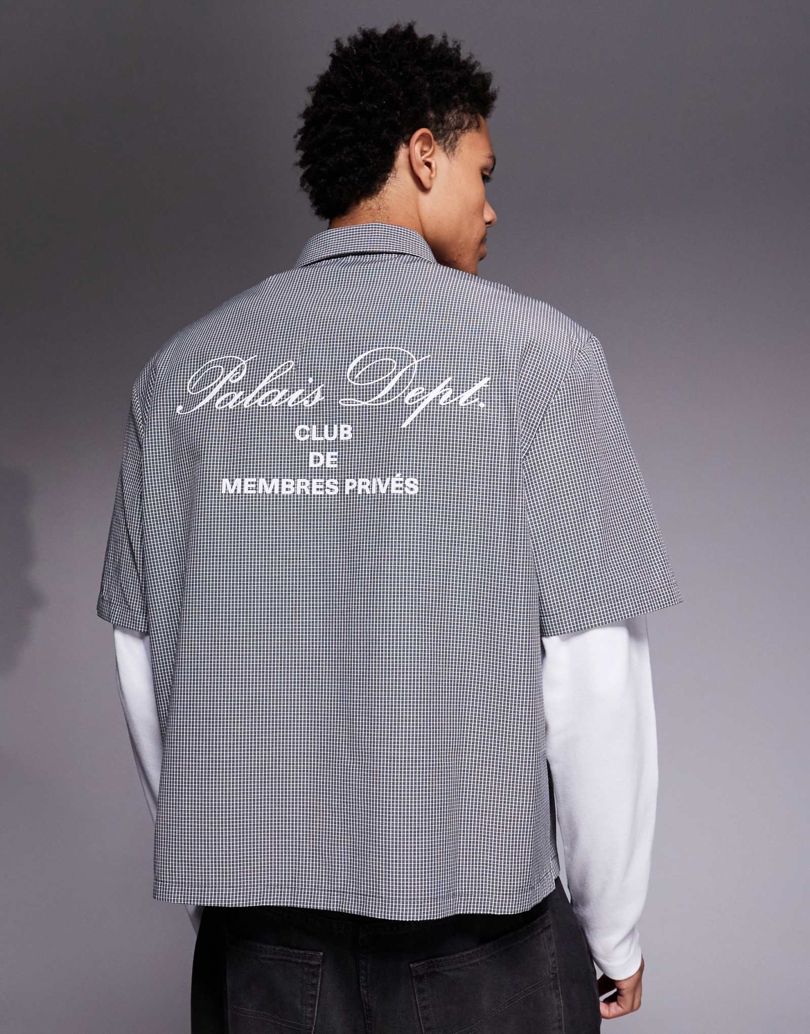 Двухслойная клетчатая рубашка River Island черного цвета 