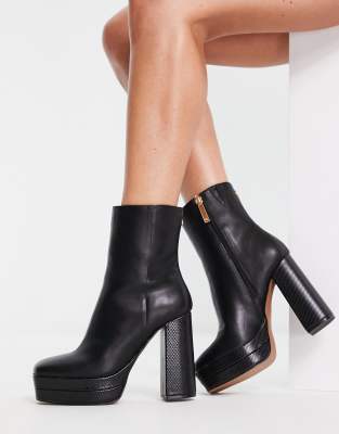 river island black platform heels