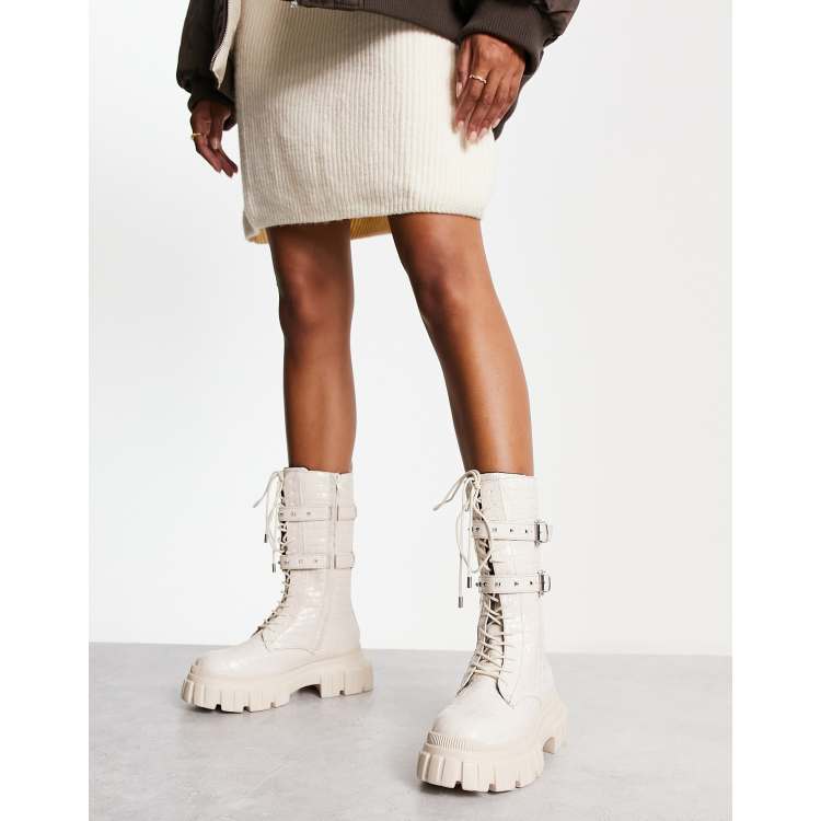 High leg hot sale combat boots