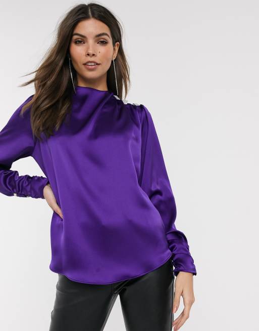 river island draped satin top