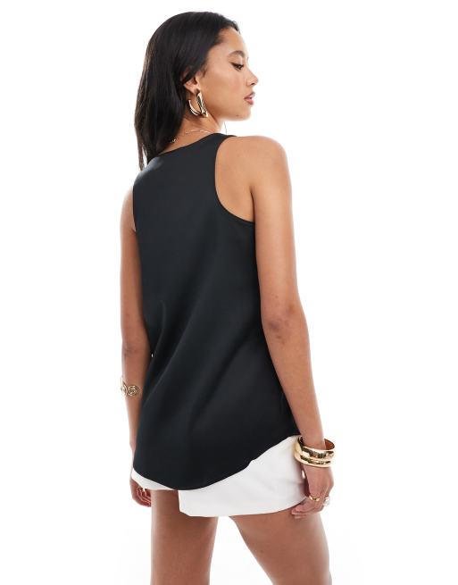 River Island dressy vest in black, 2 of 4