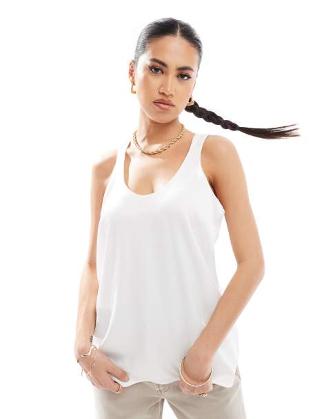 River Island dressy vest in white - view 1