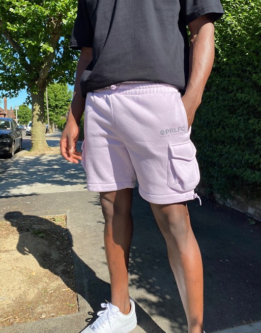River Island DVSN jersey shorts in lilac