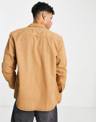 stretch twill shirt jacket