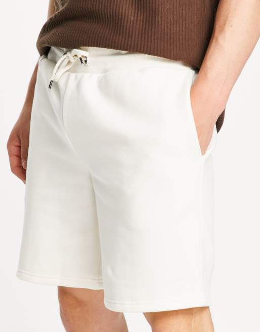 River Island – Dżersejowe szorty o dopasowanym kroju w kolorze ecru