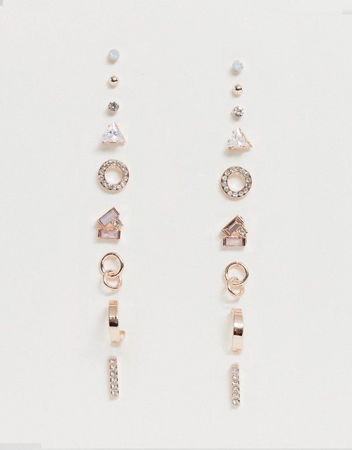 River Island earring pack in rose gold