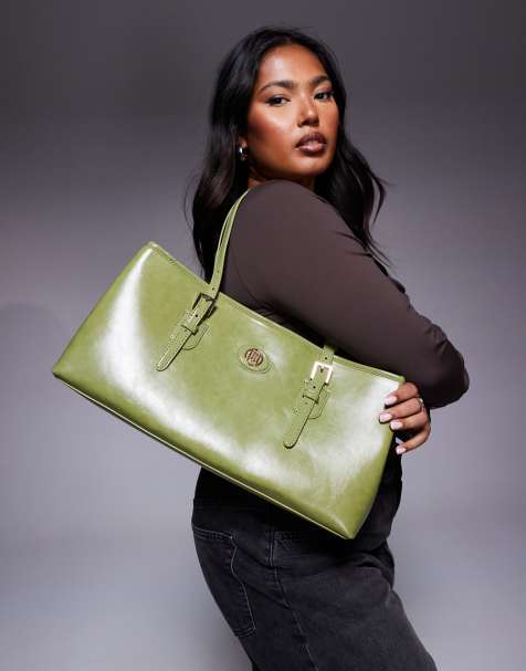 River Island east west tote bag in green - view 1