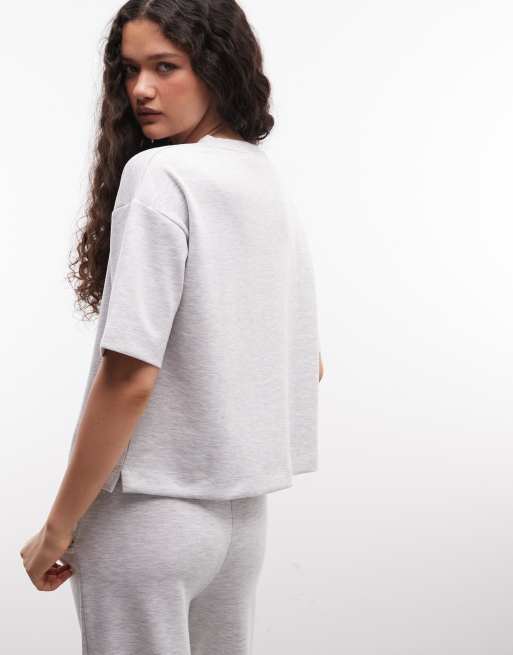 River Island – Einfarbiges Oversize-T-Shirt in meliertem Grau, 4 von 4