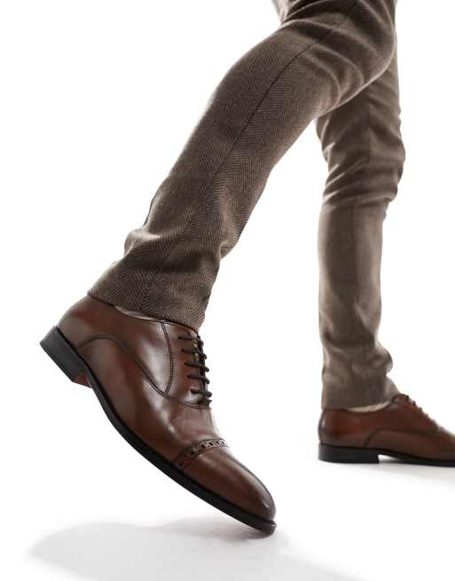 River Island – Elegante Budapester in Braun mit Zehenkappe
