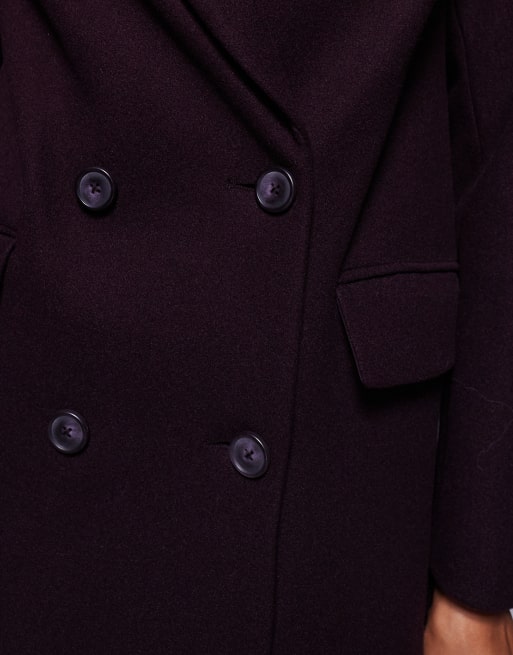 River Island - Elegante double breasted jas in bordeauxrood, 3 van 4