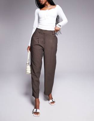 River Island - Elegante Hose in Braun mit geradem Bein, Kombiteil