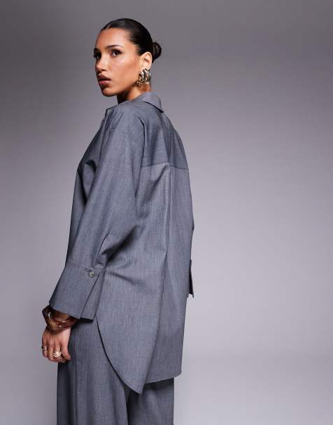 River Island – Elegante Hose in Grau mit weitem Bein, Kombiteil - view 1
