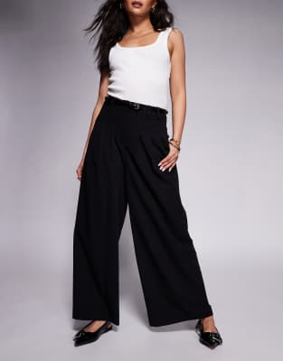 River Island - Elegante Hose in Schwarz mit weitem Bein
