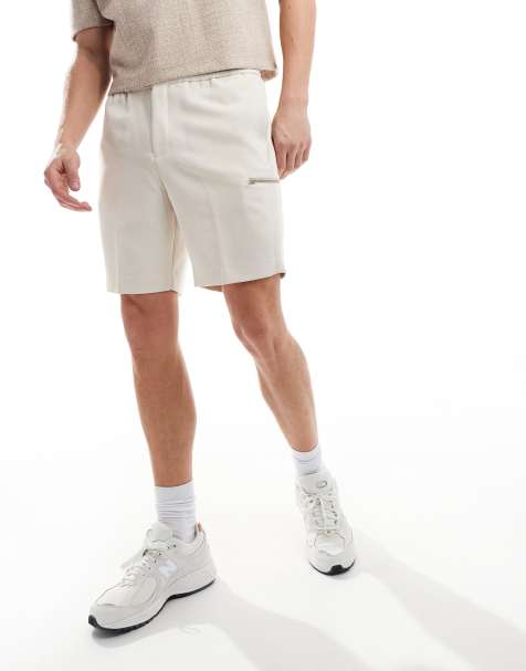 River Island – Elegante Schlupf-Shorts in mittlerem Steinbeige - view 1