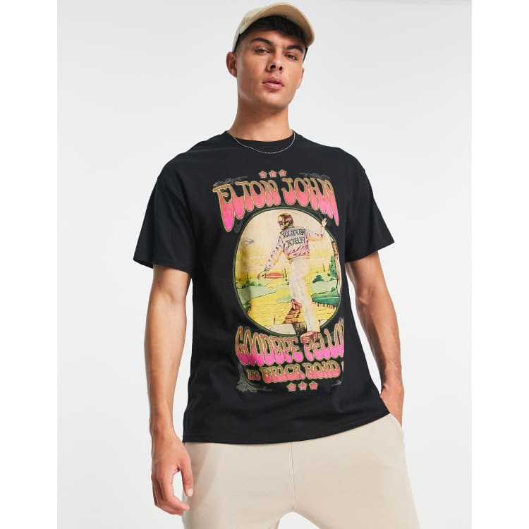 River Island Elton John t-shirt in BLACK | ASOS