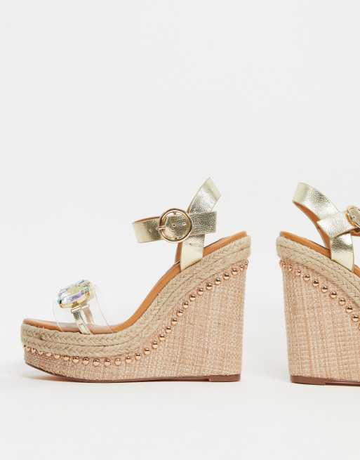 Tan wedges hot sale river island