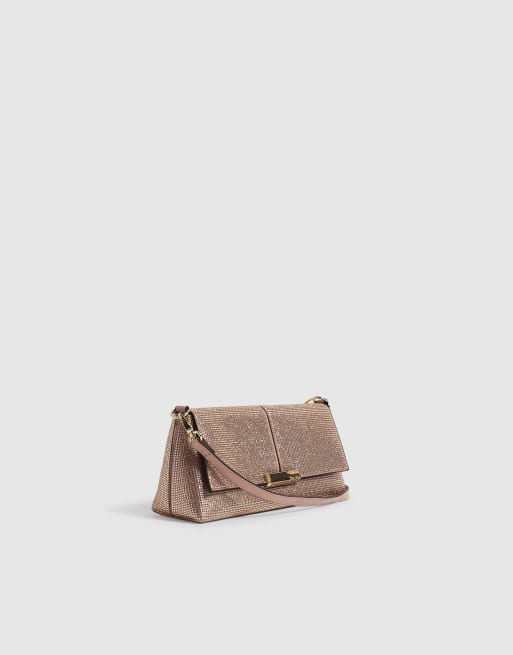 River Island Embellished flap over bag in pink, 2 of 4
