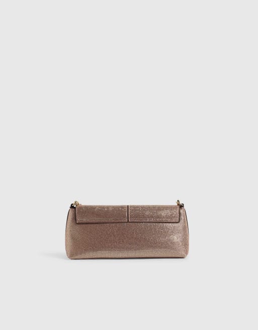 River Island Embellished flap over bag in pink, 4 of 4