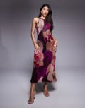 [River Island] River Island embellished floral print maxi dress in dark red 16 Red-dark