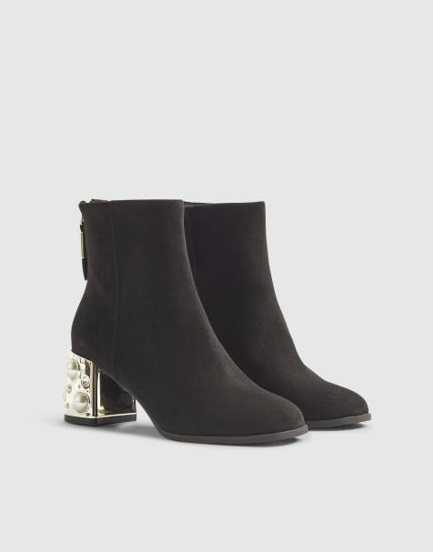 River Island Embellished heel boots in black - view 1